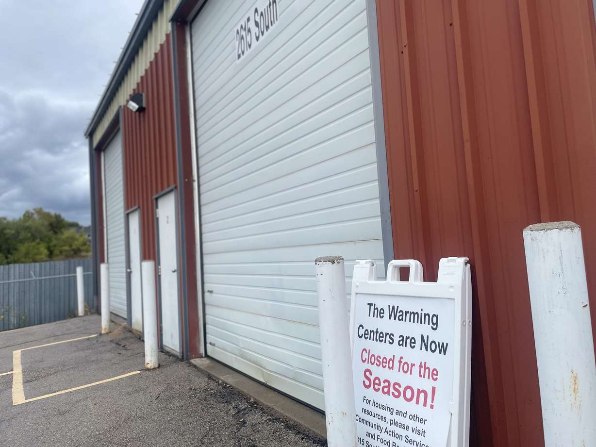 The Utah County red building in Provo is pictured on Sept. 30, 2025. The warehouse served as the sole warming center for Utah Valley from November 2025 through March 16.