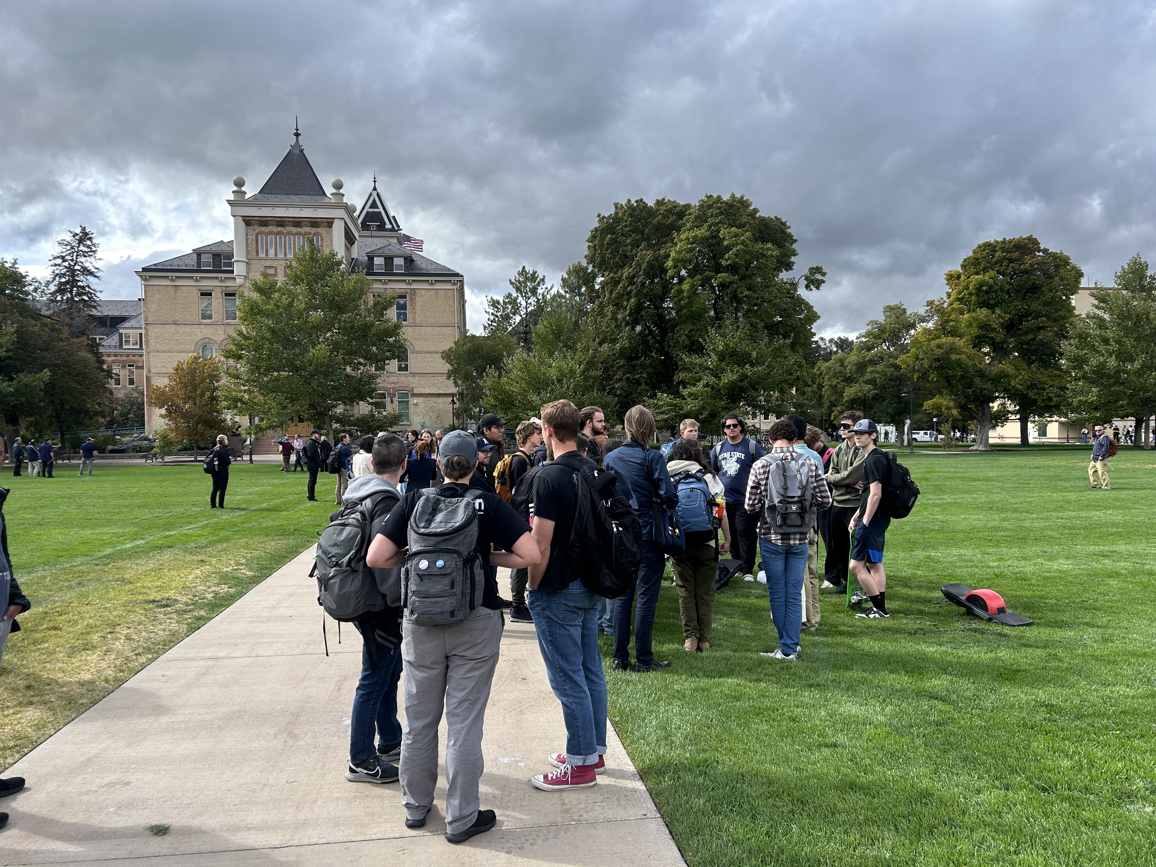 'Suspicious package': USU evacuates building ahead of Turning Point USA stop