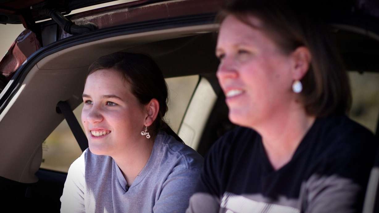 Eight grader Kenzie Hansen and Leslie Hansen talk about the What3Words app. For two years now, search and rescue teams have been getting to know certain spots on these trails by name.