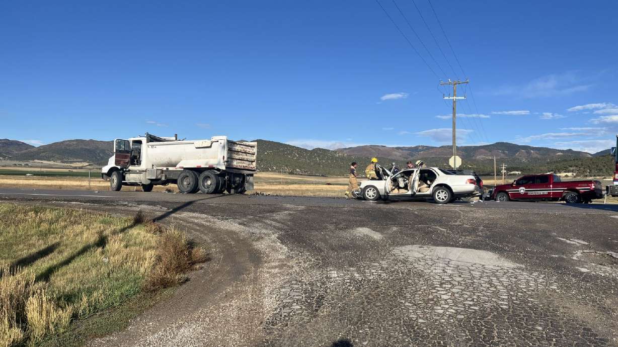 One person is dead after a crash involving a 10-wheeler dump truck and a passenger vehicle on U.S. 89 near Indianola, Sanpete County, on Tuesday.