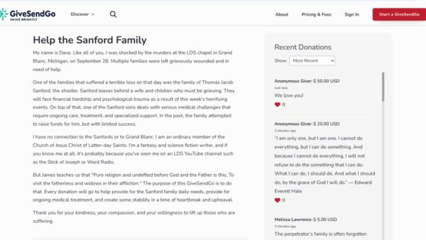 More than $200K raised for Michigan church attack suspect's family