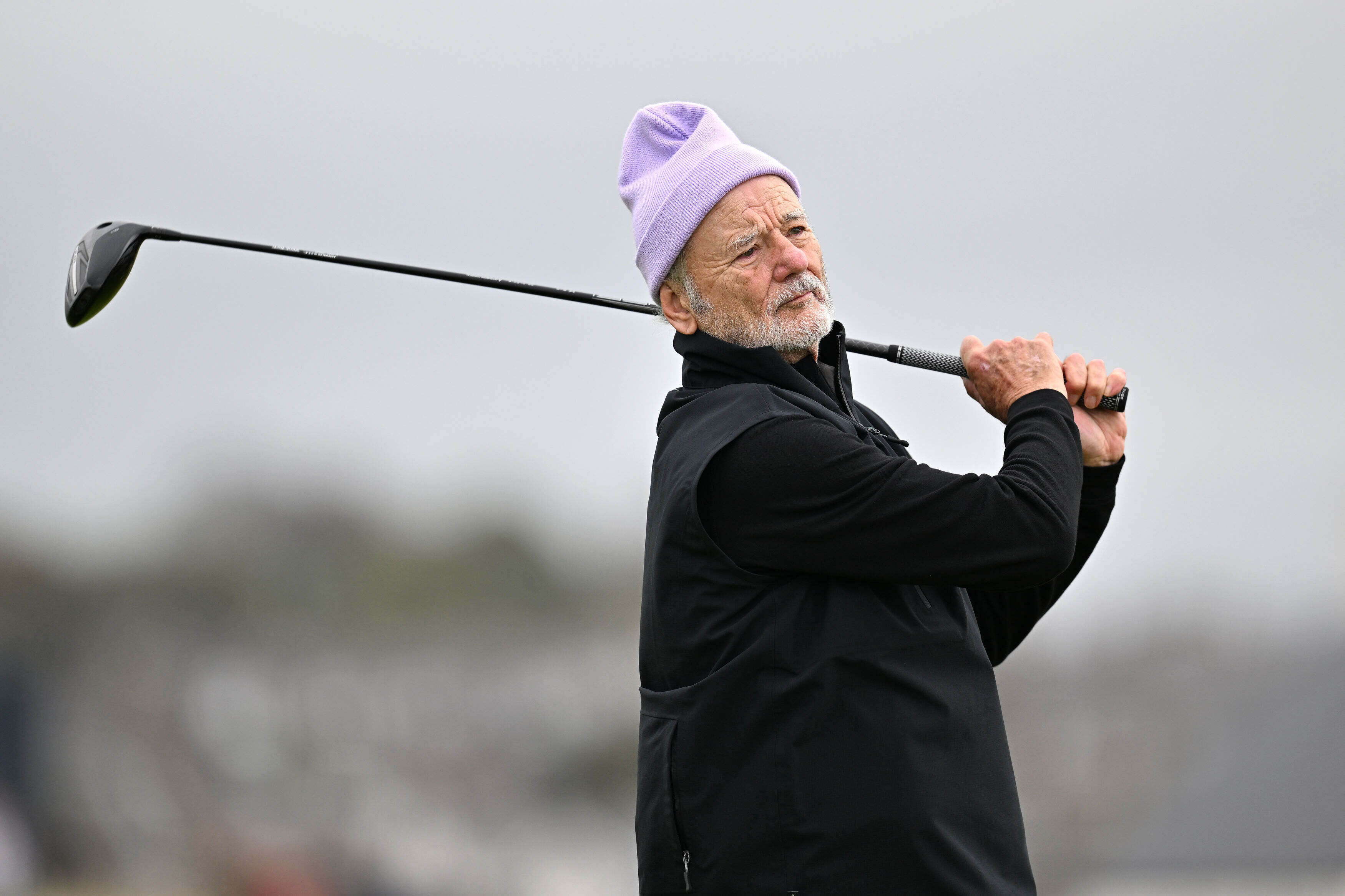 Actor Bill Murray during day one of the 2025 Alfred Dunhill Links Championship at the Carnoustie Golf Links course in Angus, Scotland, Thursday, Oct. 2, 2025.