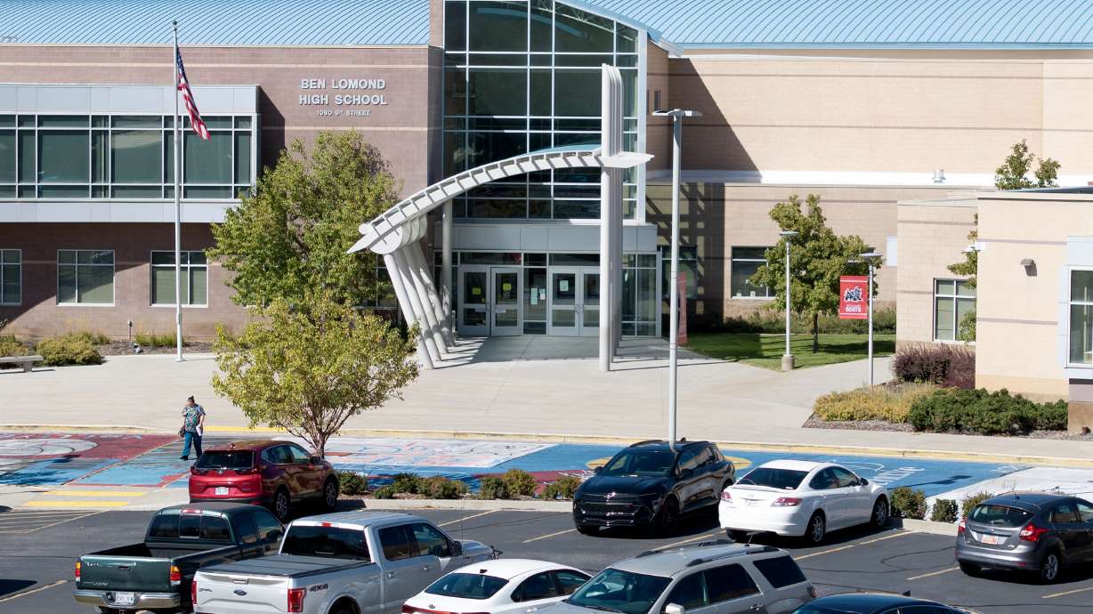 Officials have detained a boy in connection with the Oct. 2 bomb threat targeting Ben Lomond High School in Ogden. The school is pictured on Oct. 2.