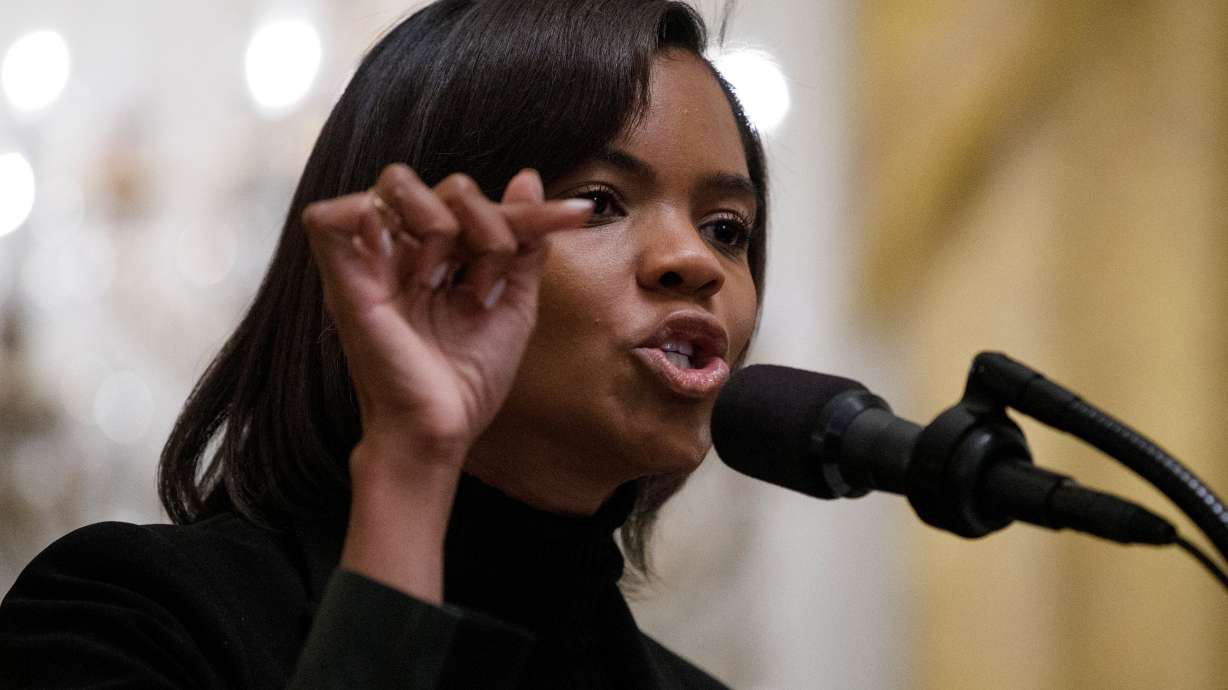 Candace Owens, of PragerU, speaks before President Donald Trump arrives during the Young Black Leadership Summit at the White House in Washington, Oct. 4, 2019. Utah Gov. Spencer Cox comes to Phil Lyman's defense after Owens makes unfounded allegation.
