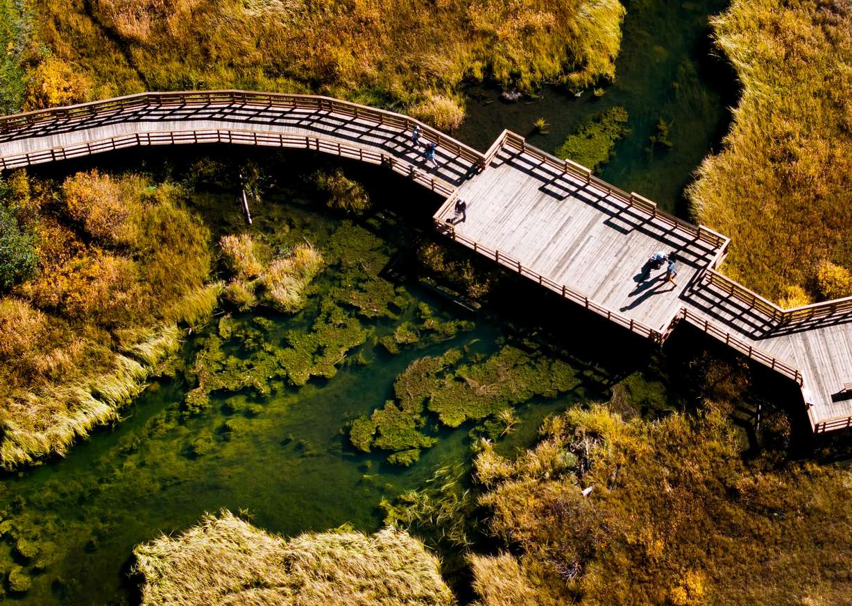 People on the boardwalk that encircles Silver Lake in Big Cottonwood Canyon on Wednesday. Julie Cunningham with the National Weather Service said this will be the 13th-driest year on record since 1874.
