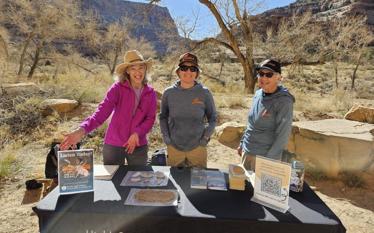 Site Stewards on the ground in Emery county at a popular site greeting visitors.