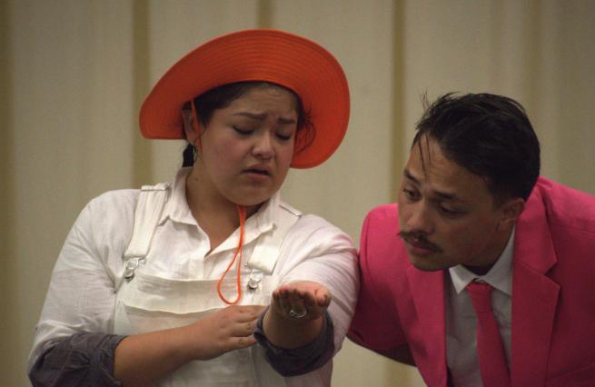 Estephani Cerros and Amona Faatau perform as Eb and Flo. Each year, Plan-B Theatre develops a production for elementary school students.