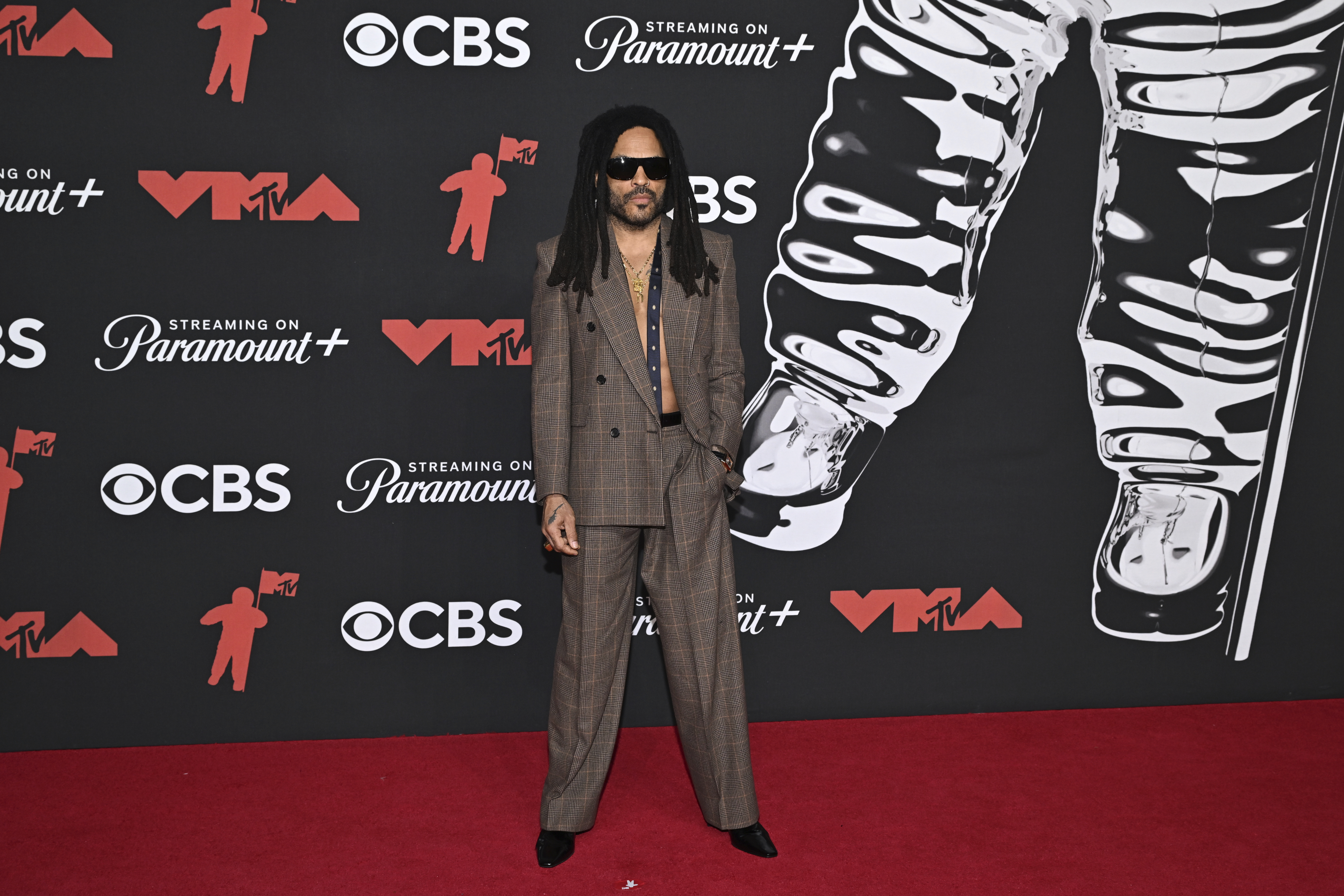 Lenny Kravitz arrives at the MTV Video Music Awards on Sunday, Sept. 7, 2025, at UBS Arena in Elmont, N.Y.