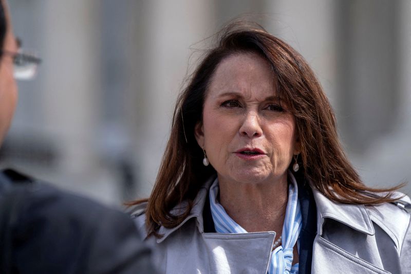 Louisiana Attorney General Liz Murrill leaves the Supreme Court in Washington, March 18, 2024. Murrill hailed an appeals court ruling on Friday restricting mail-order access to mifepristone nationwide.