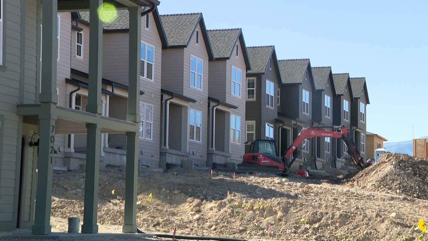 Houses under construction in Terraine, a new community in West Jordan, are pictured on Monday.