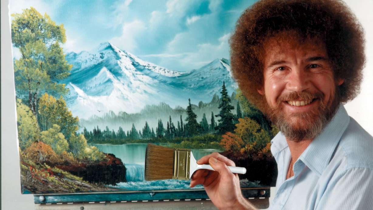 Artist Bob Ross, host of the series “The Joy of Painting” in an undated photo.