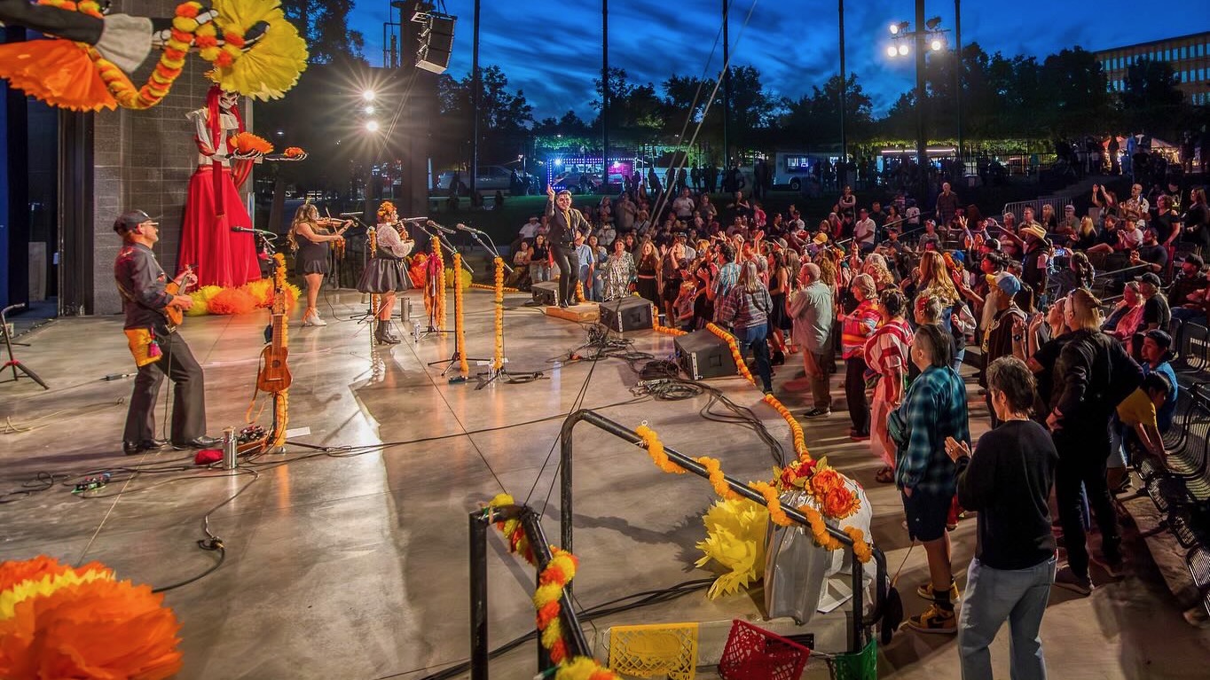Ogden Friends of Acoustic Music is hosting a Día de los Muertos event on Saturday at the Ogden Amphitheater, one of many to be held around the state. The photo shows the event hosted by the group in 2024.