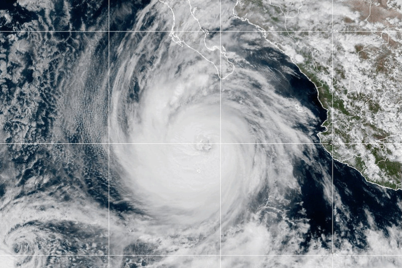 This NOAA satellite image taken at 1:00 p.m. EDT on Tuesday shows Hurricane Priscilla in the East Pacific Ocean off the coast of Mexico. Remnants of the storm could produce significant precipitation totals and flooding in Utah Thursday through Sunday.