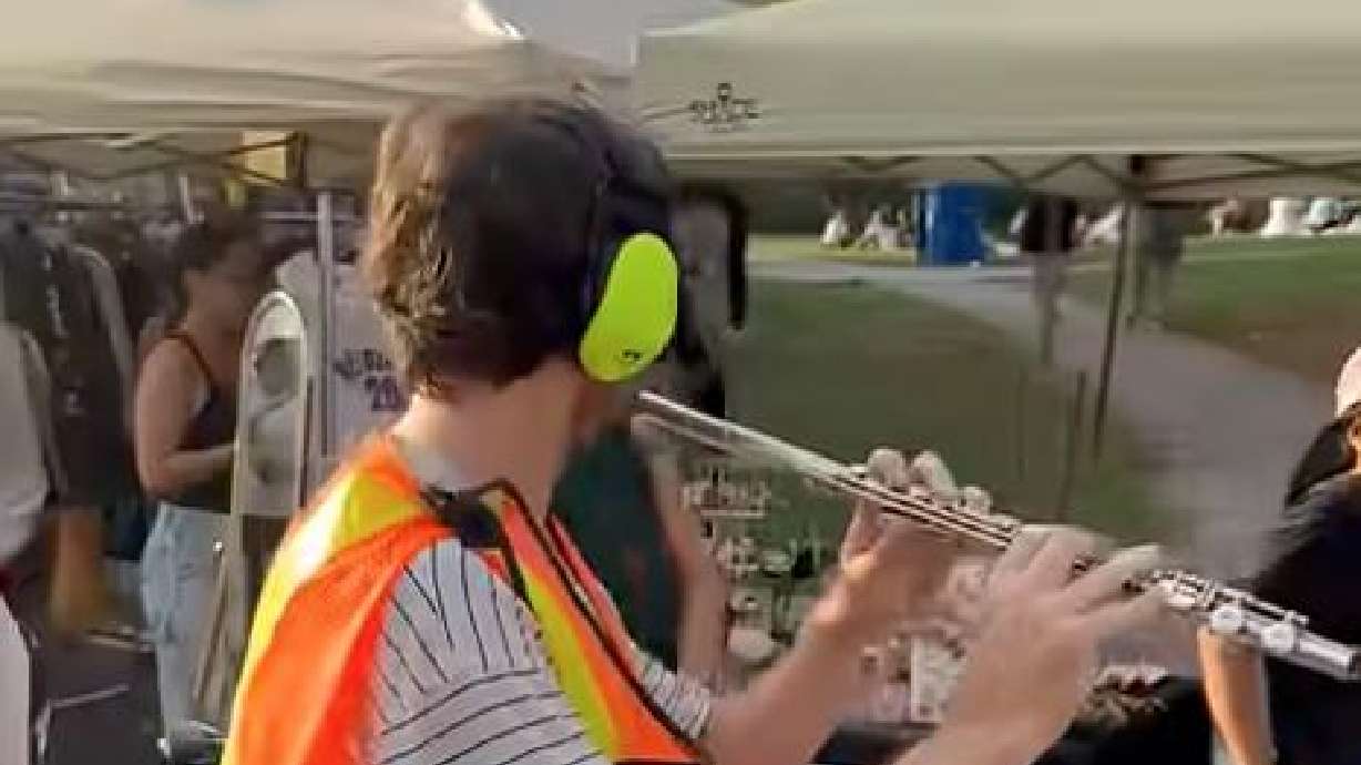 An audio simulation of a reversing truck is performed Sept. 21, 2024, in Toronto, Ontario, Canada.