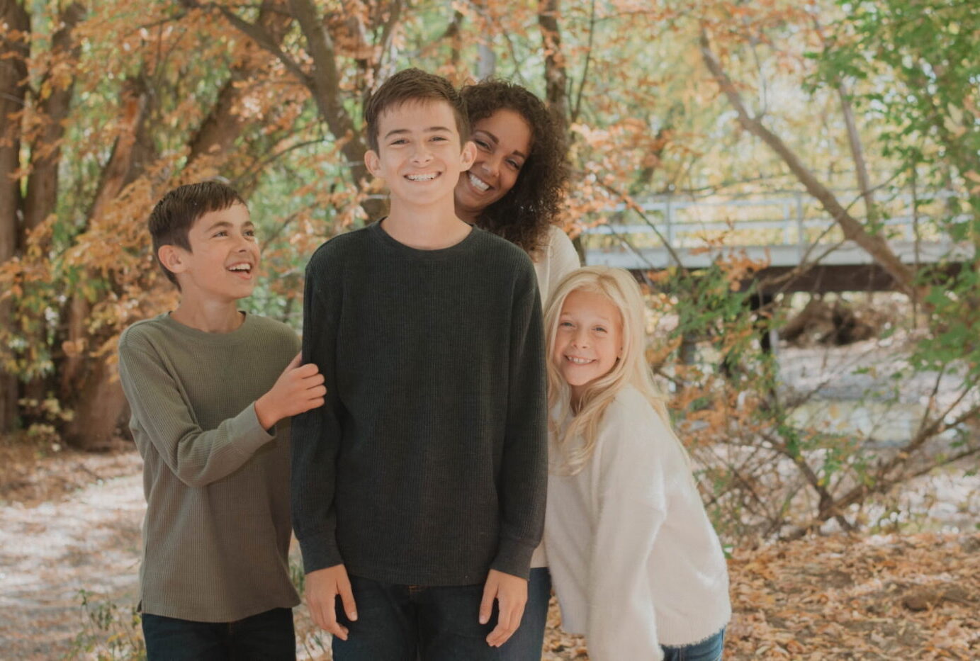 Mary Disotell and her children. Disotell was one of those nominated to receive a new HVAC system for free on Monday.