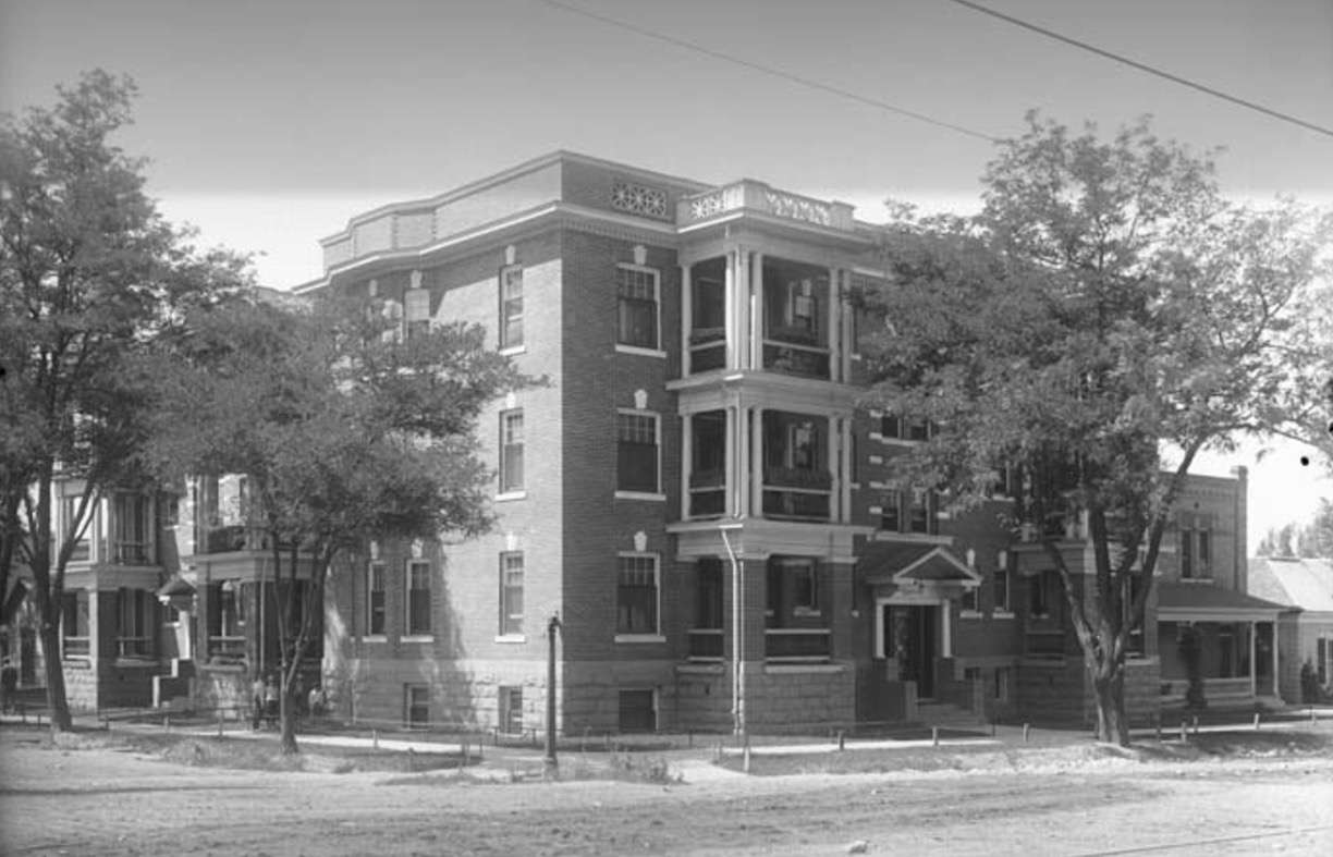 The exterior of the Sampson Flats in Salt Lake City is pictured on Aug. 7, 1907. It and the neighboring Altadena Apartments building were constructed in 1906.