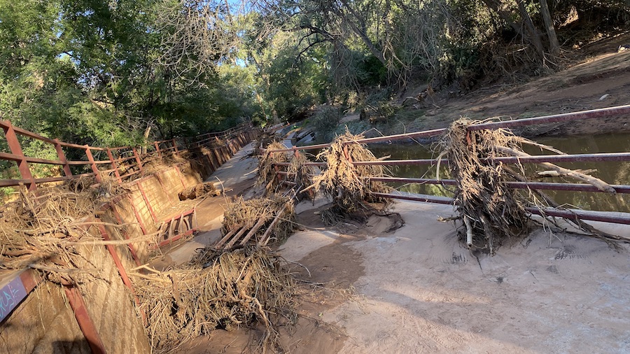 The aftermath of the August 2022 flooding in Moab. City manager Michael Black said it's all hands on deck to prevent a repeat of that event this weekend.