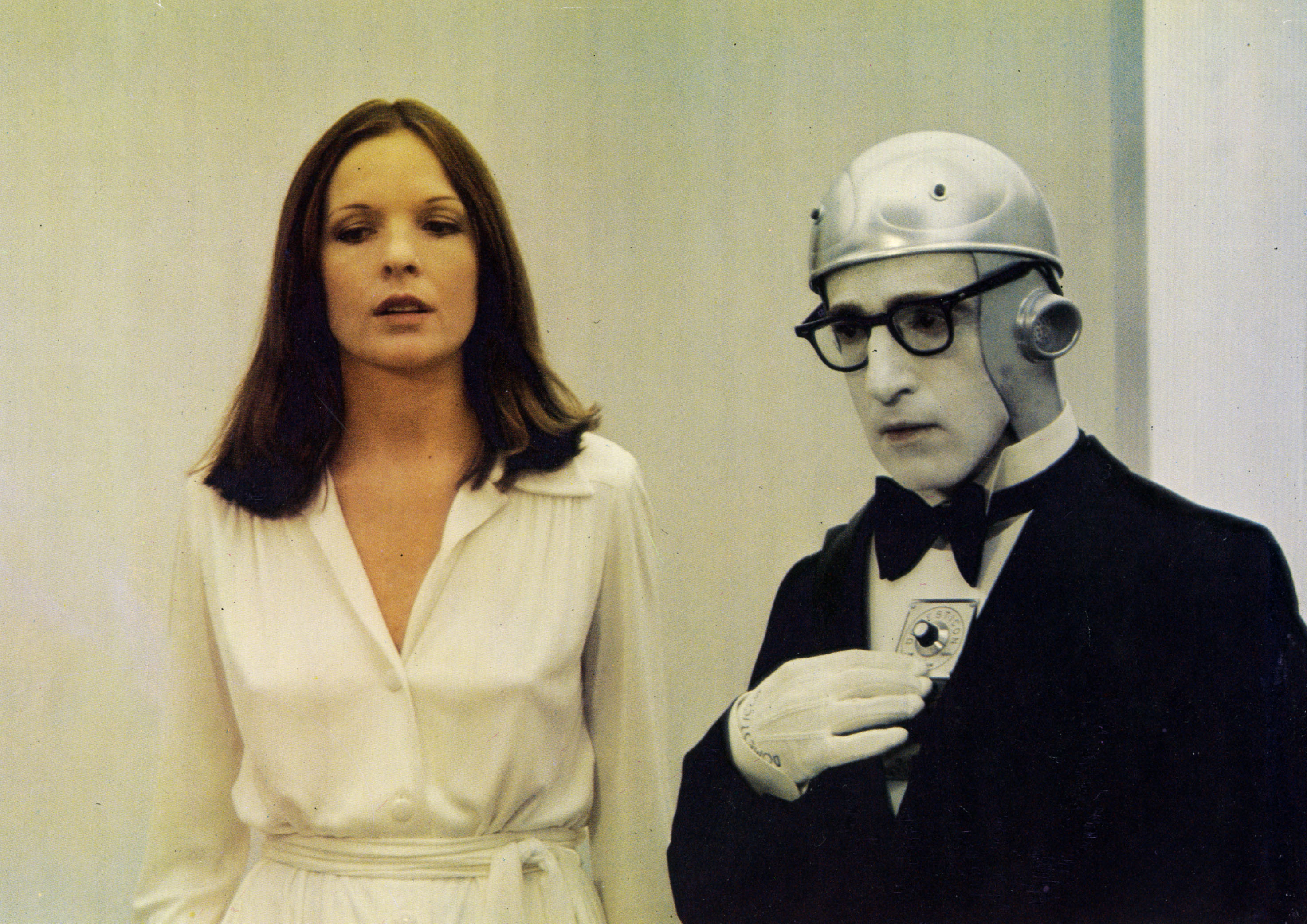 Actress Diane Keaton and actor Woody Allen in the 1973 film "Sleeper." Allen called Keaton, who passed away at the age of 79 on Saturday, a "great, great inspiration."