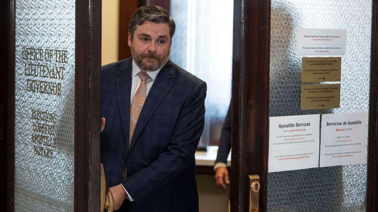 Republican Party Chairman Rob Axson at the Capitol in Salt Lake City on Tuesday. Axson is leading an initiative to repeal Proposition 4 and toss out the new congressional map recently approved by the Utah Legislature.