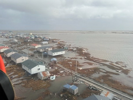 Kipnuk, Alaska, experiences coastal flooding, Sunday. 