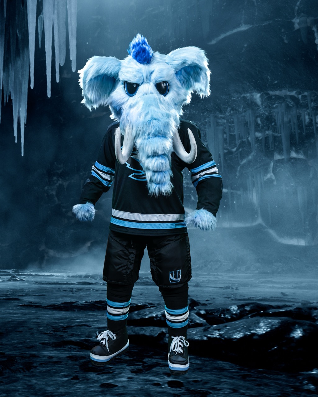 The Utah Mammoth unveil their mascot, Tusky the Mountain Blue mammoth.