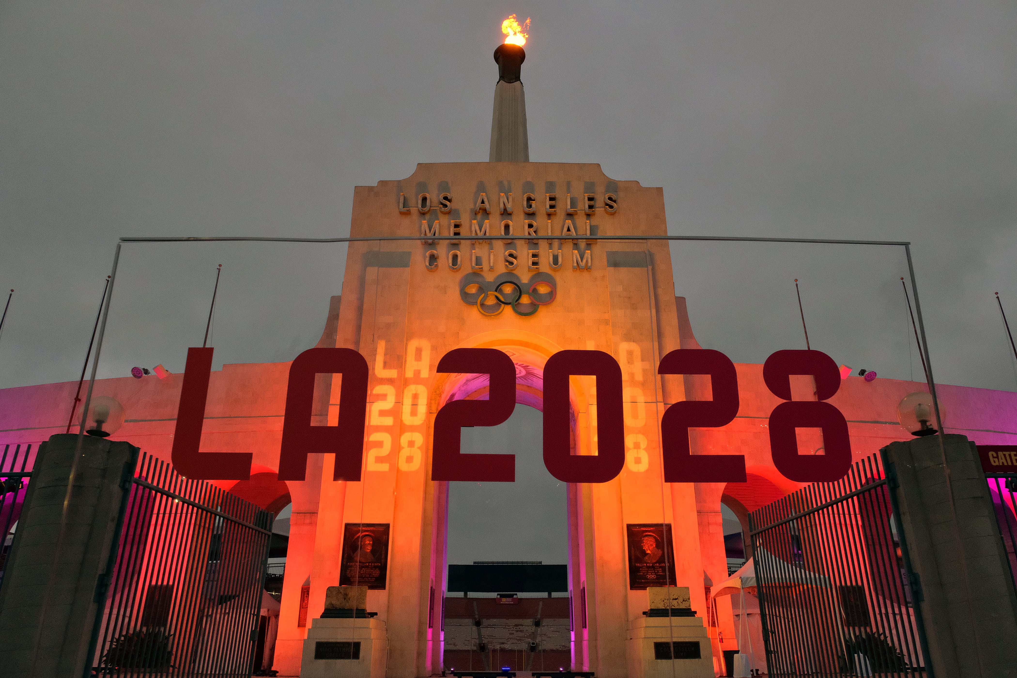 The Los Angeles Memorial Coliseum on Sept. 13, 2017. President Donald Trump on Wednesday suggested moving the 2028 Summer Olympics if the city was not "properly prepared."