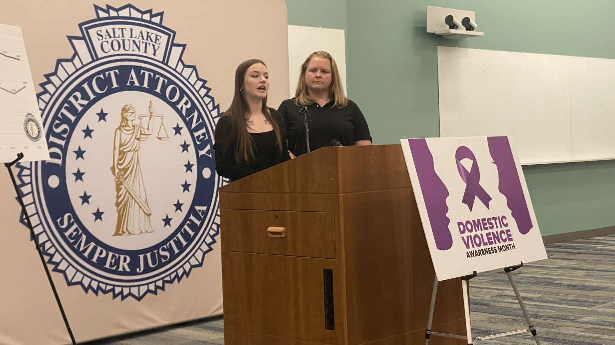 Alivia, a survivor of domestic violence, joined with Salt Lake County Attorney Sim Gill and others on Thursday to deliver a message of hope to others involved in tumultuous relationships that help is available.