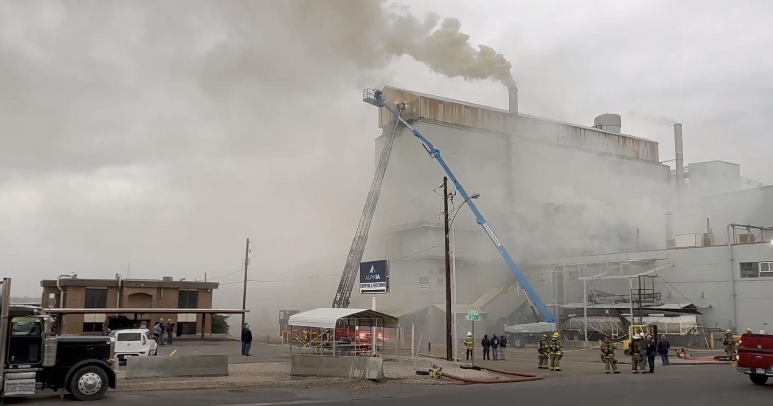 A screenshot shows firefighters in Ogden responding to an industrial fire near the 2900 block of Wall Avenue, the fire department said Thursday afternoon.