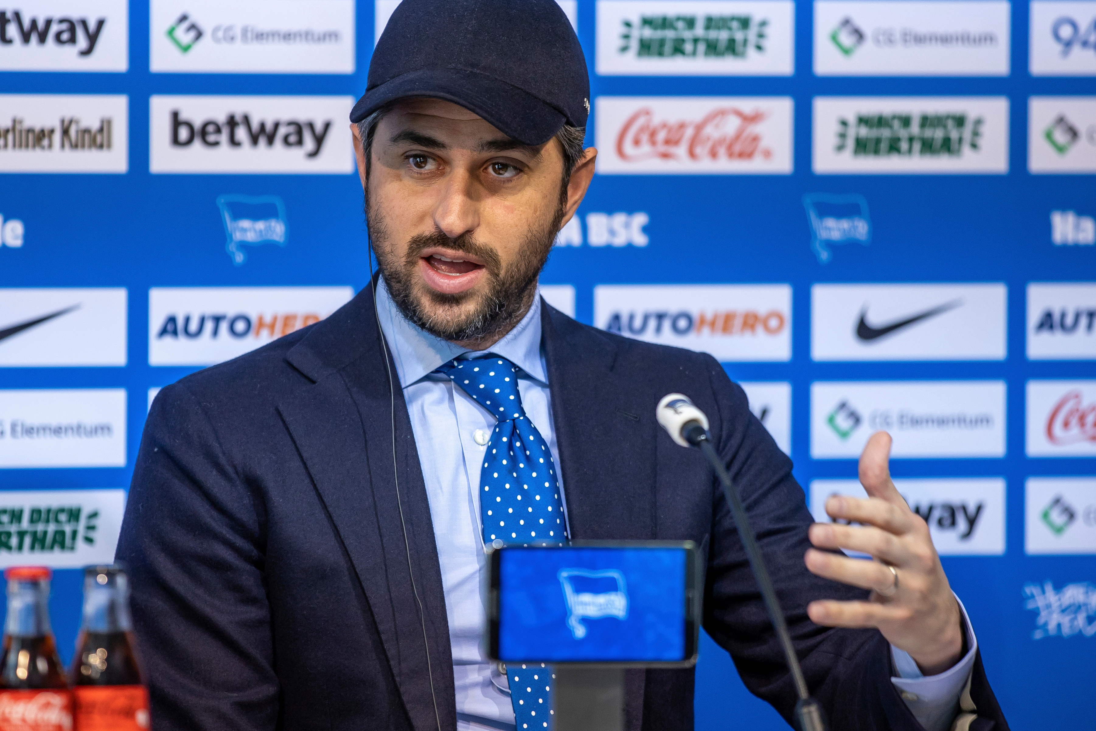 FILE - Josh Wander, CEO of the 777 Partners Group, speaks at a press conference on the entry as new investor for Bundesliga soccer club Hertha BSC in Berlin, Germany, March 13, 2023. 