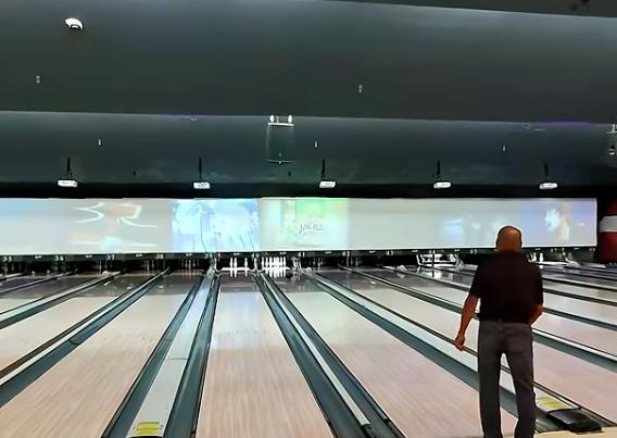 A bowler's smart glasses captures an odd return at a bowling alley in Phoenix on Sept. 15.