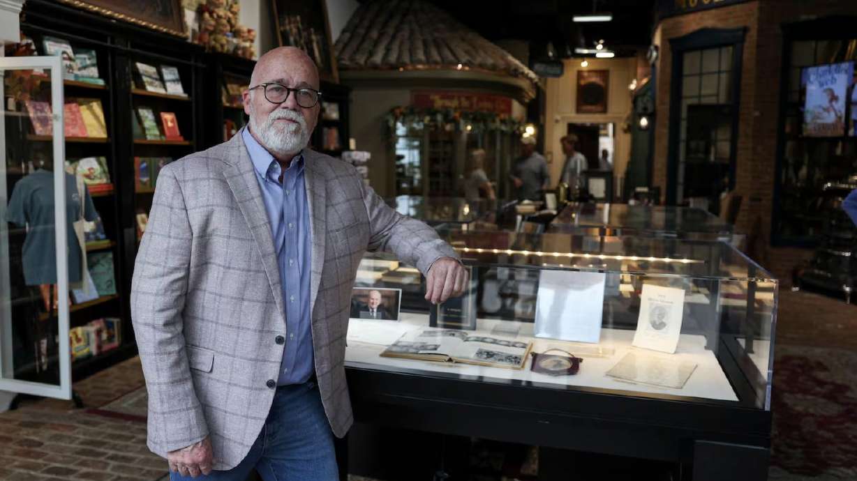 Reid Moon, owner of Moon’s Rare Books, poses for a portrait at Moon's Rare Books in Provo on Oct. 3. The Provo landmark has become a bucket list item for travelers the world over.