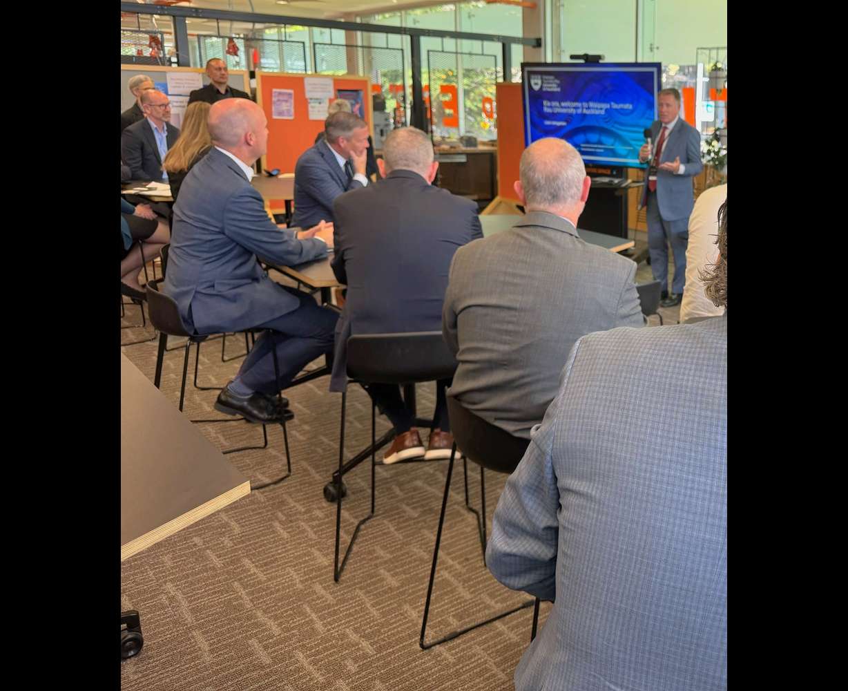 University of Utah President Taylor Randall speaks on Monday, at the University of Auckland during the ongoing World Trade Center Utah 2025 trade mission to New Zealand and Australia.