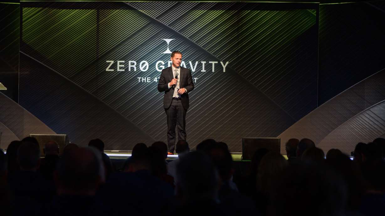 Aaron Starks, president and CEO of 47G, speaks at the 2024 Zero Gravity Summit in Salt Lake City. For the second consecutive year, Utah-based aerospace and defense company 47G announced it will be hosting the Zero Gravity Summit.