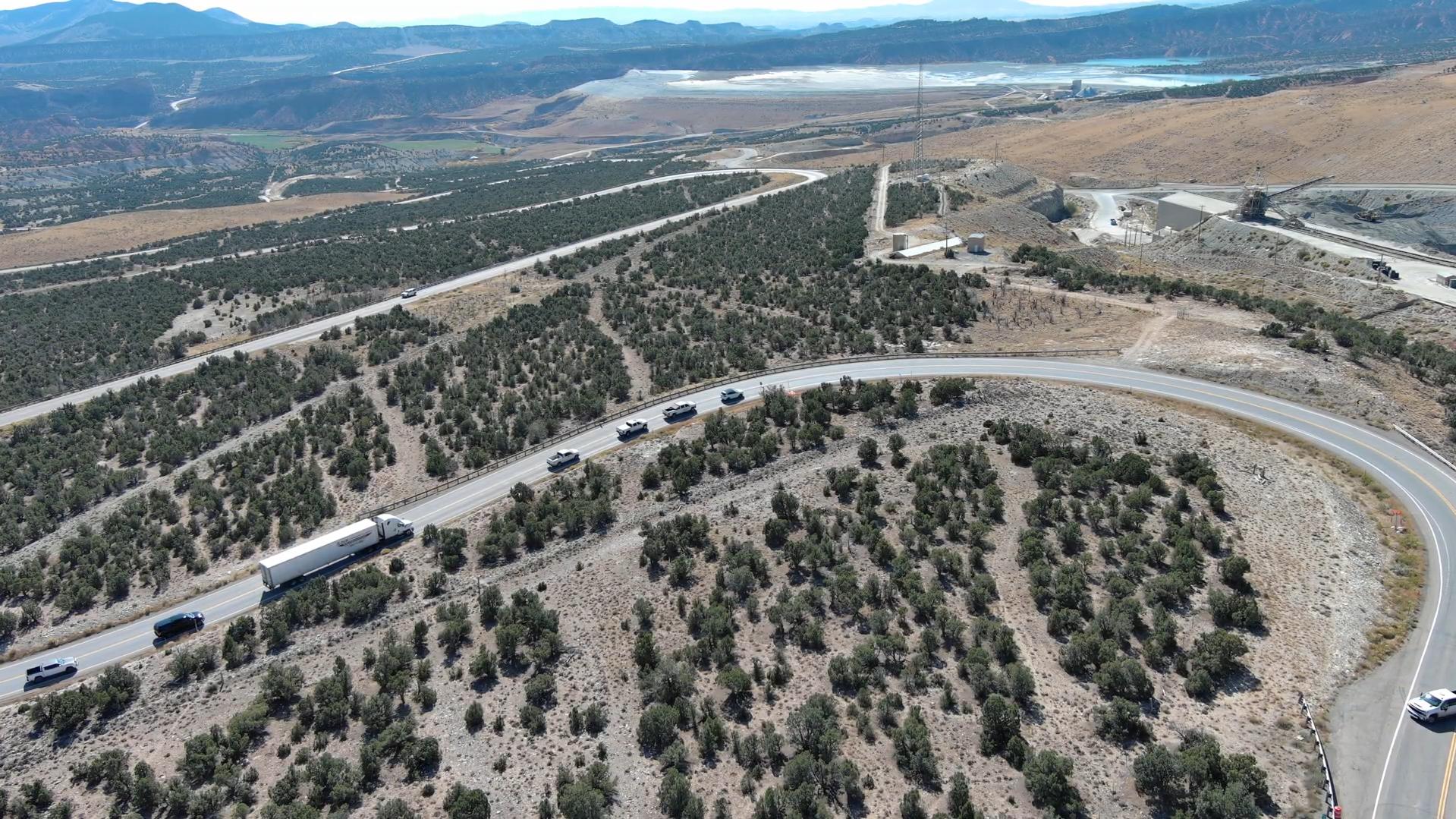An undated photo of the old roadway alignment for U.S. 191 near Vernal.