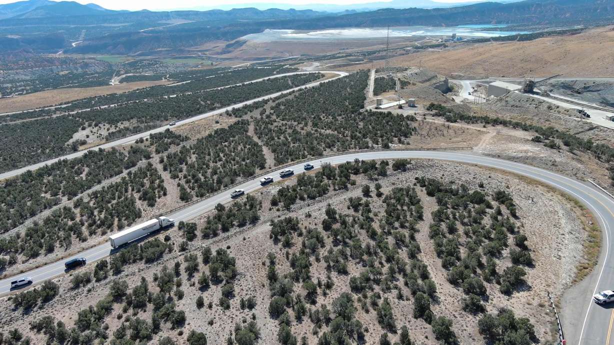 An undated photo of the old roadway alignment for U.S. 191 near Vernal.