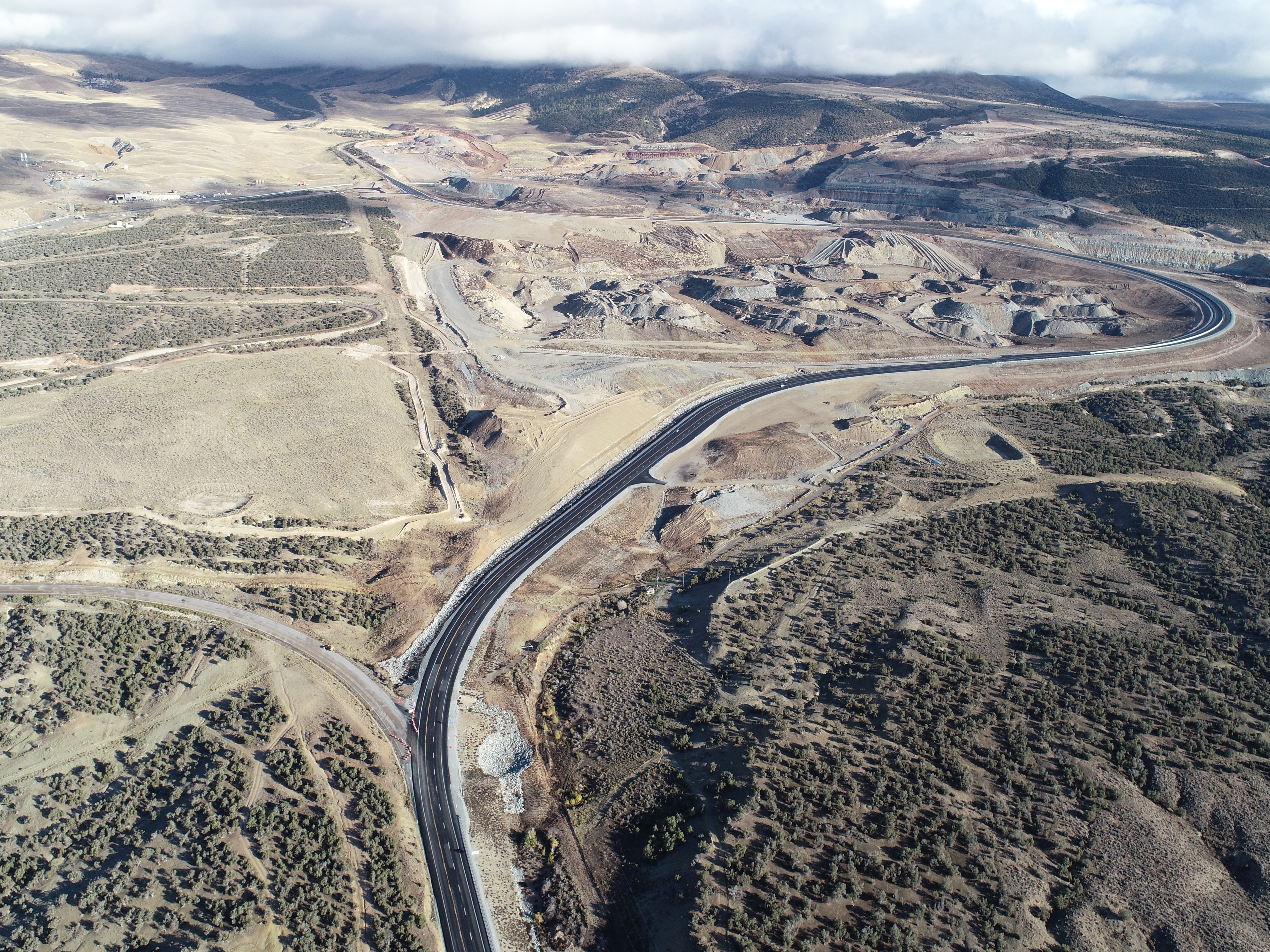 A undated photo of the realigned roadway on a portion of U.S. 191 near Vernal.