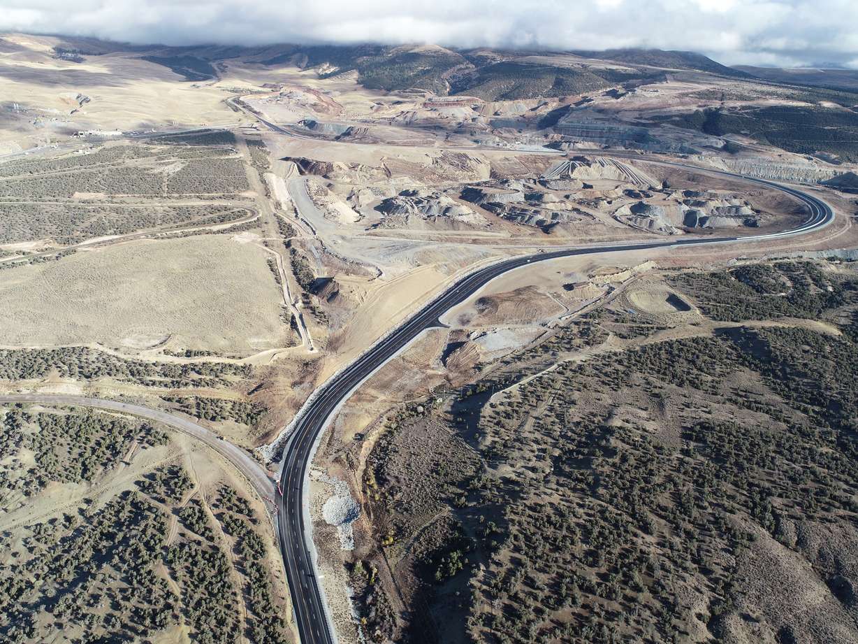 A undated photo of the realigned roadway on a portion of U.S. 191 near Vernal.
