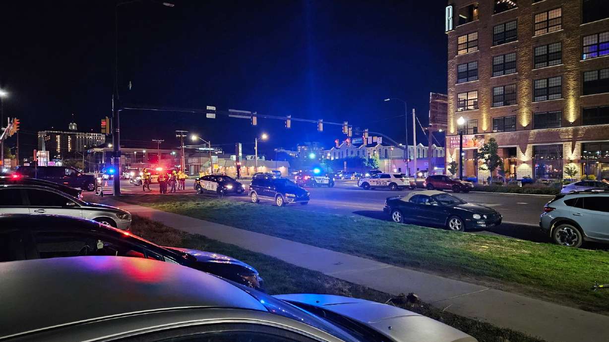 Police investigating an auto pedestrian accident near 500 South and 300 West in Salt Lake City Monday.