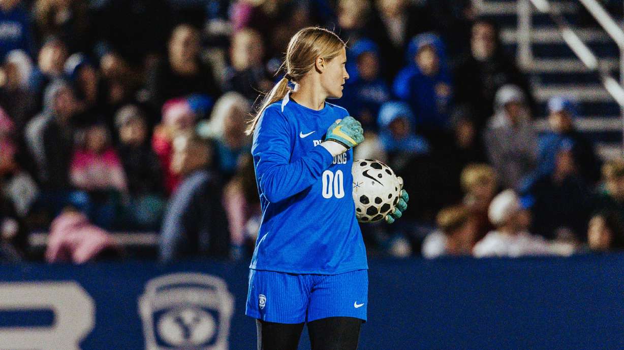 BYU goalkeeper Chelsea Peterson made her debut for the Cougars in a 2-2 draw with No. 21 Colorado, Monday, Oct. 20, 2025 at South Field in Provo, Utah.