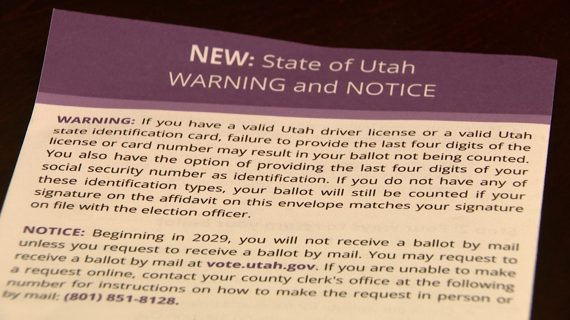 Part of the Utah County voter instructions for the November 2025 municipal election. Some say the instructions are confusing.