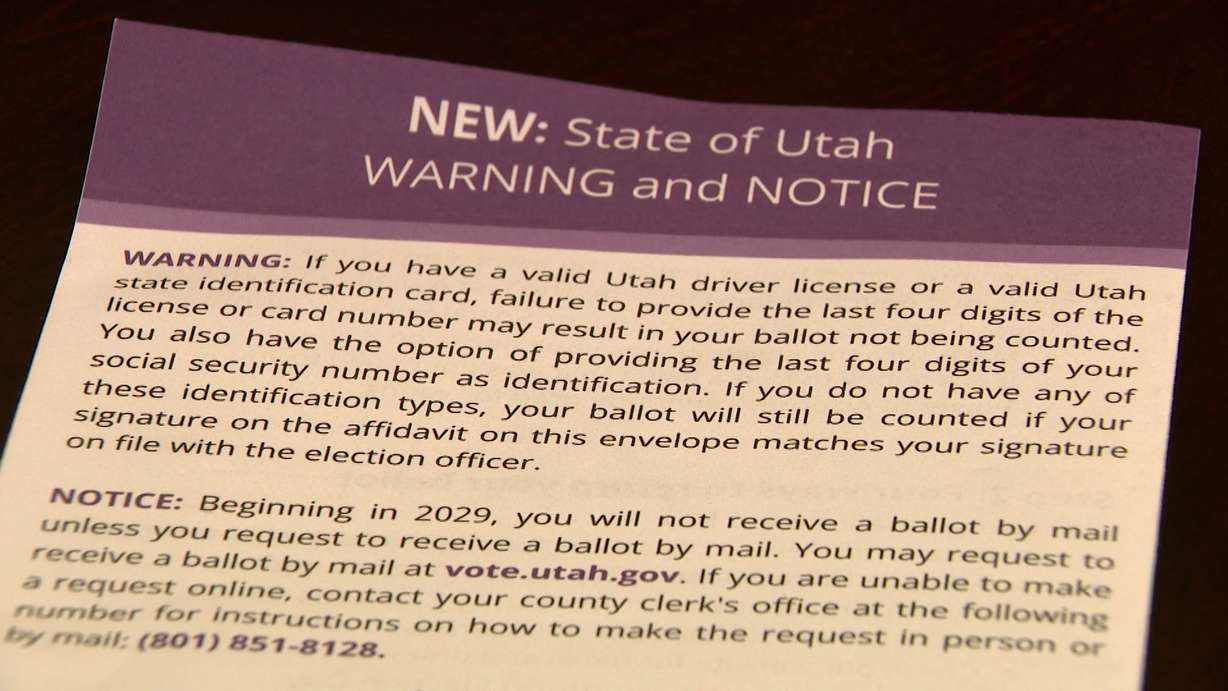Part of the Utah County voter instructions for the November 2025 municipal election. Some say the instructions are confusing.
