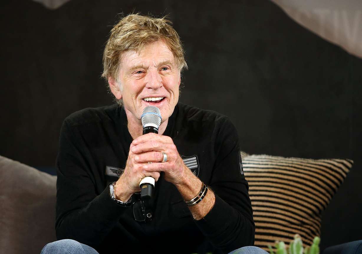 Robert Redford, founder and president of the Sundance Institute, talks to the media during the 2017 Sundance Film Festival's annual Day One press conference at the Egyptian Theatre in Park City on Thursday, Jan. 19, 2017.