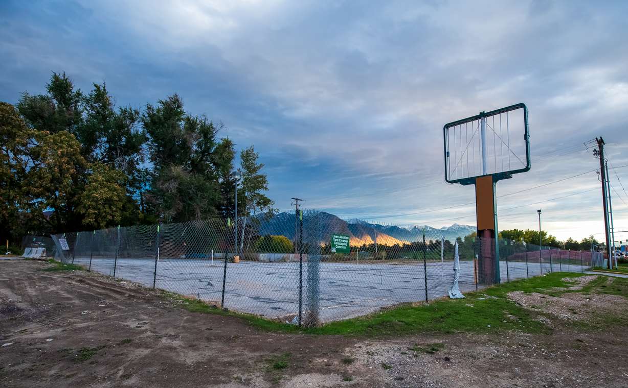 The empty lot at the corner of 2100 South and 1300 East next to Sugar House Park in Salt Lake City on Sunday. It was last home to a Sizzler restaurant, which closed in 2020, and the proposed hotel is the third attempt to convert the space into something new.