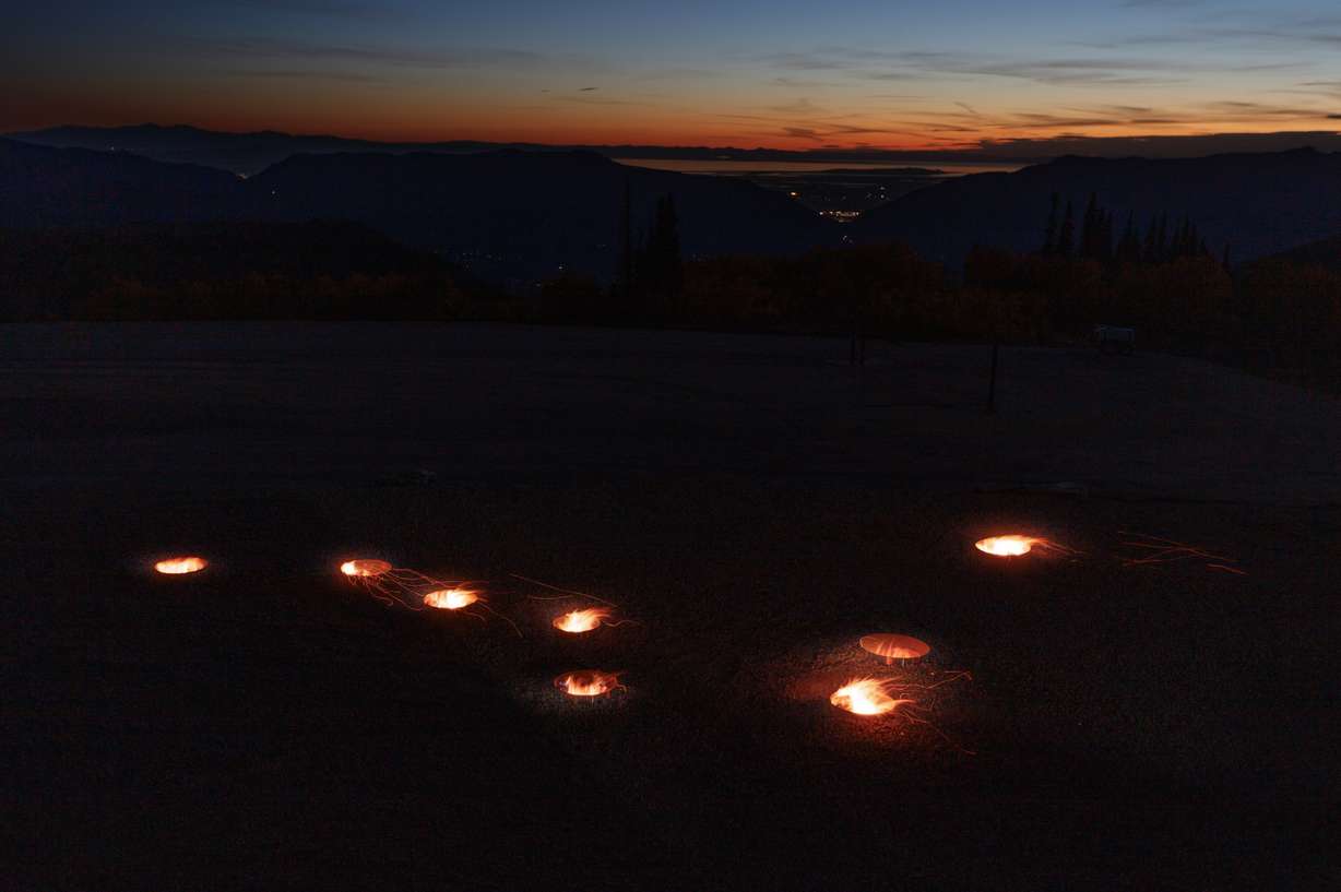 Nancy Holt's "Starfire" is pictured at Powder Mountain. Holt designed the piece in 1986 to replicate the Big Dipper and North Star in the night sky.