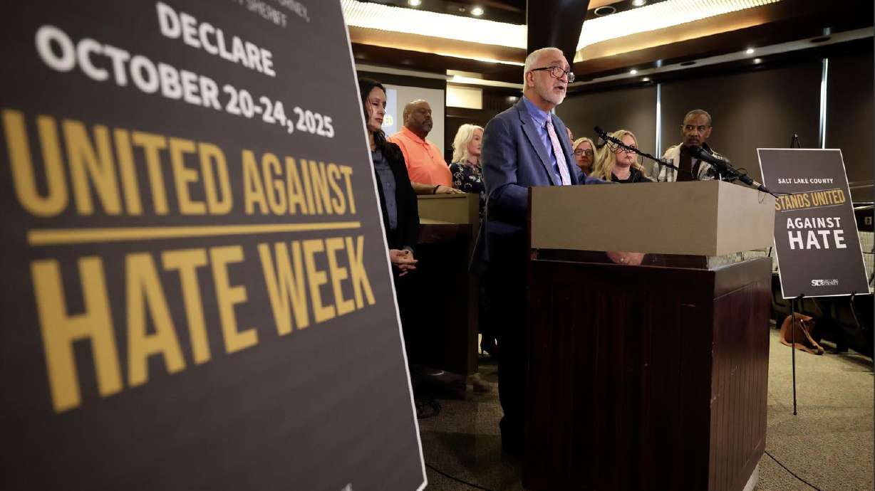 Salt Lake County District Attorney Sim Gill and other local, state, and county leaders joined on Wednesday to sign a proclamation declaring Oct. 20-24 as United Against Hate Week in Salt Lake County.