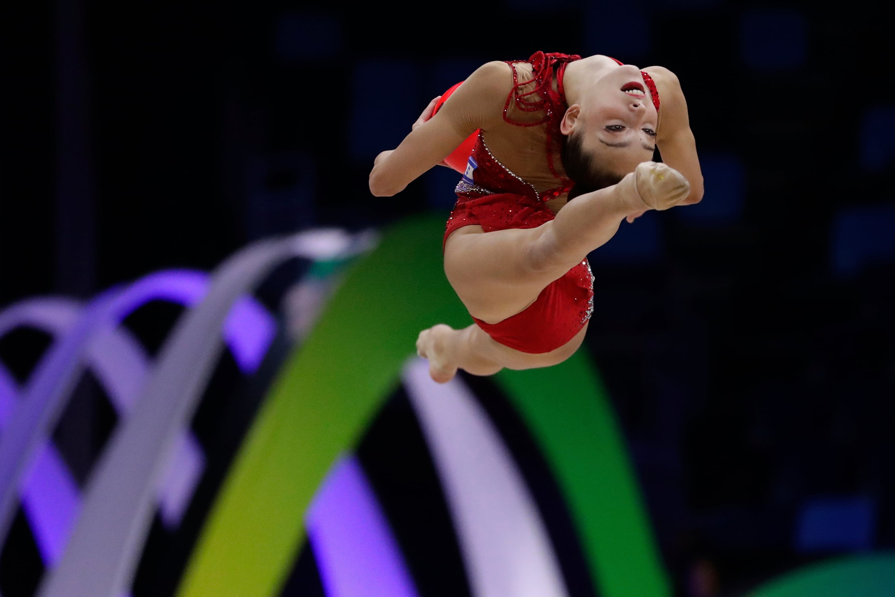 Israel's Daniela Munits at the 41st FIG Rhythmic Gymnastics World Championships in Rio de Janeiro, Brazil, Aug. 22. Indonesia's bid for the 2036 Olympics was frozen on Thursday in response to Indonesia denying visas for Israeli athletes.