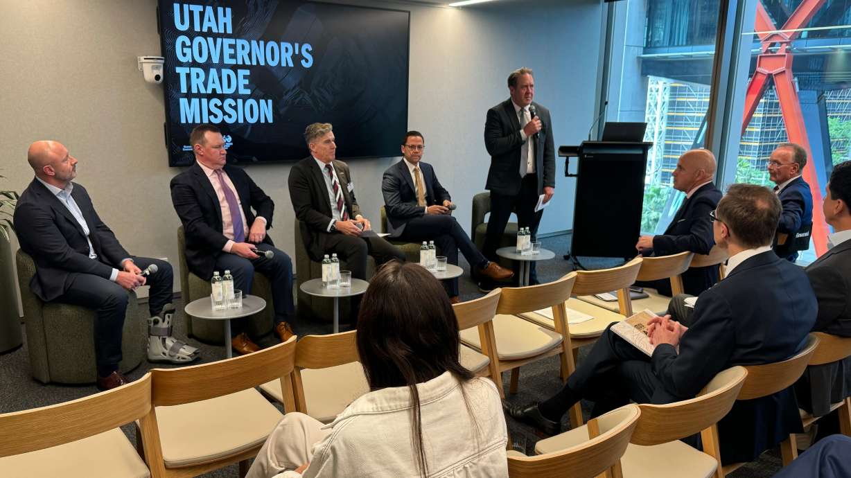 Utahn and Australian business leaders participate in a "Why Utah?" panel discussion on Thursday, in Sydney, Australia. The panel sought to tout investment opportunities in the Beehive State.