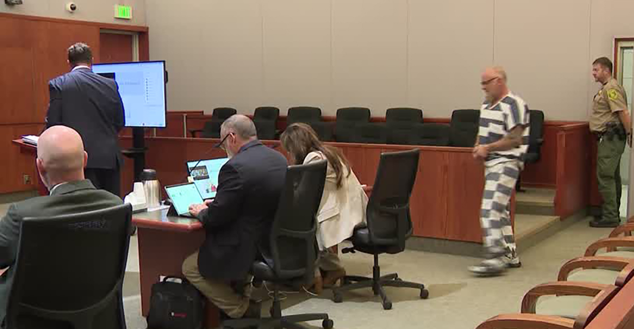 Ryan Rampton, 58, appears in court in Farmington on Thursday. The Roy firefighter, who faces two counts of aggravated child sexual abuse and one count of sodomy on a child, was denied bail.