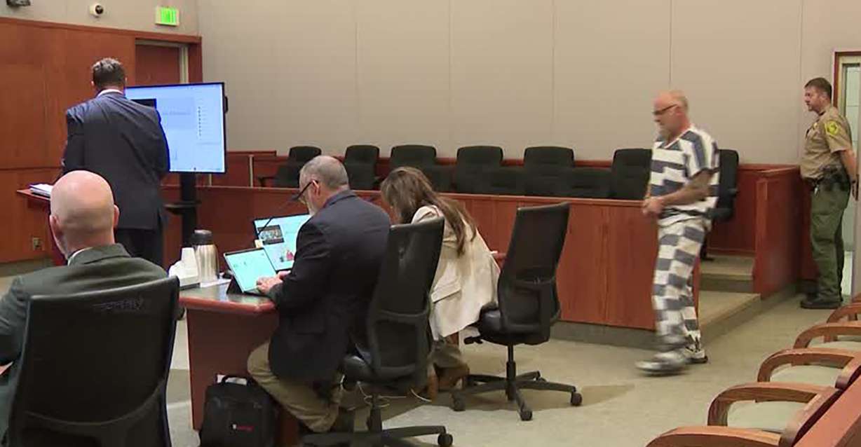 Ryan Rampton, 58, appears in court in Farmington on Thursday. The Roy firefighter, who faces two counts of aggravated child sexual abuse and one count of sodomy on a child, was denied bail.