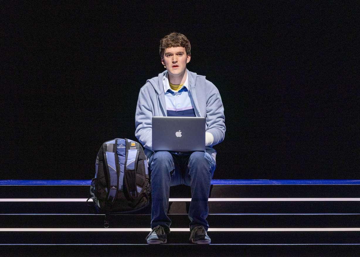 Actor Kyle Dalsimer as Evan Hansen in “Dear Evan Hansen,” which runs at Pioneer Theatre Company in Salt Lake City through Nov. 8. The musical carries an important message for those struggling with their mental health.